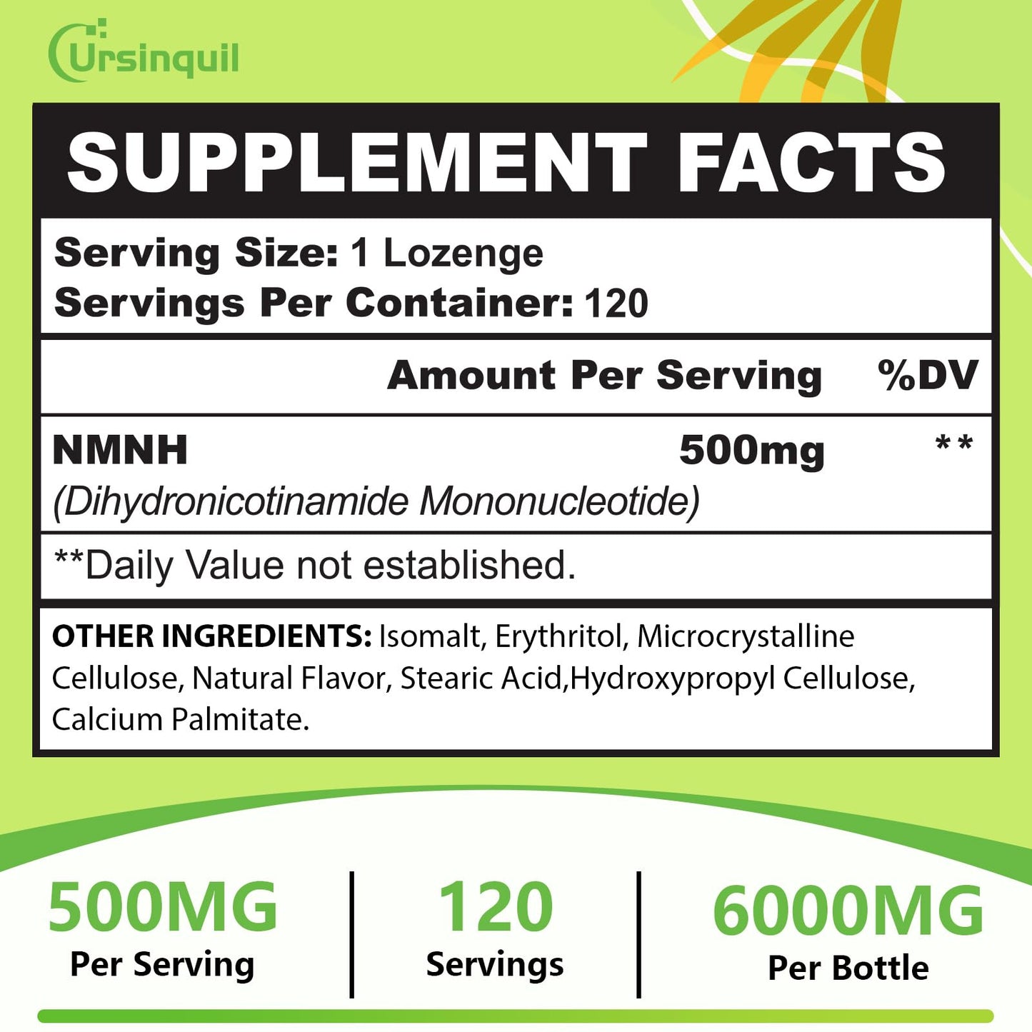 Sublingual NMNH 500mg NAD Supplement – 120 Servings for Anti-Aging, Energy & Immunity