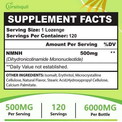 Sublingual NMNH 500mg NAD Supplement – 120 Servings for Anti-Aging, Energy & Immunity