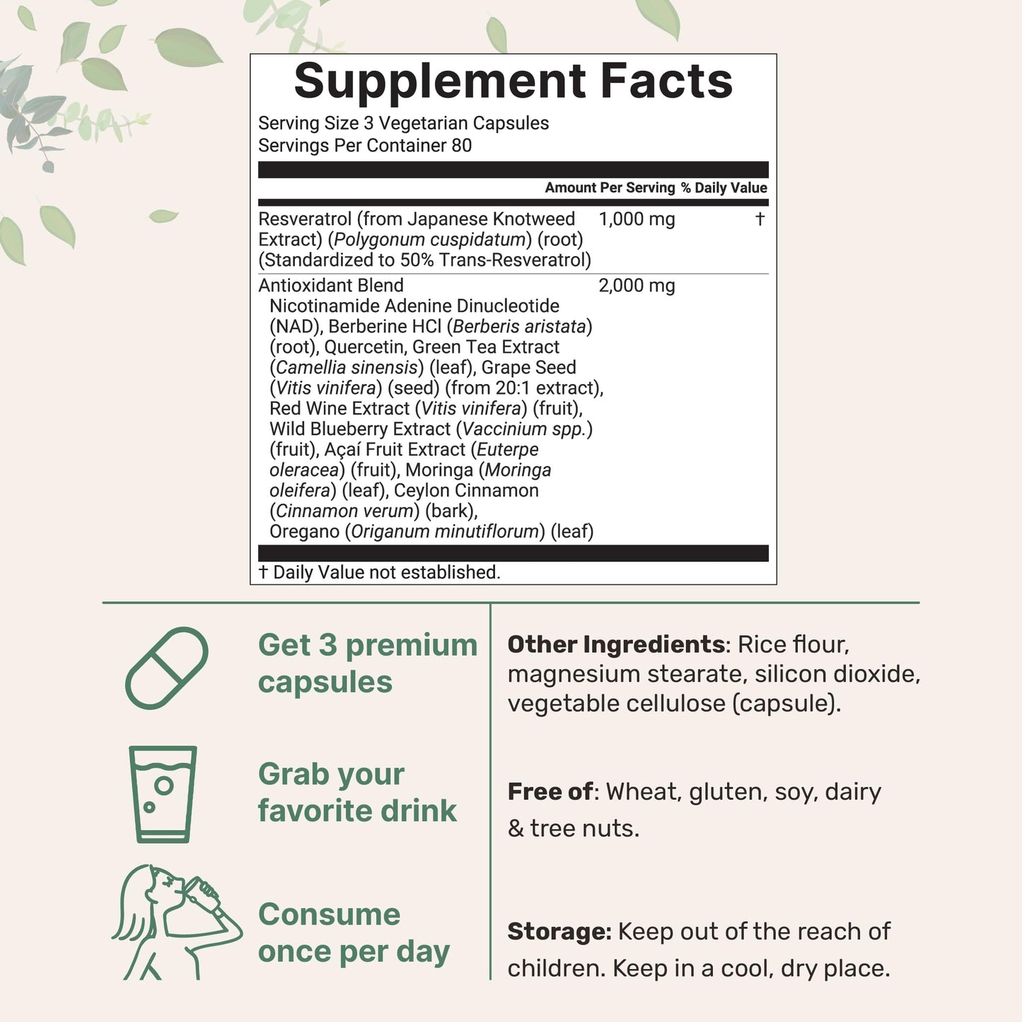 Resveratrol NAD 3,000mg – 240 Veggie Caps | NMNH 11-in-1 Antioxidant Blend