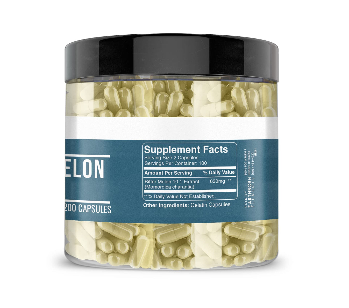 Earthborn Elements Bitter Melon 200 Capsules – Pure & Undiluted, No Additives
