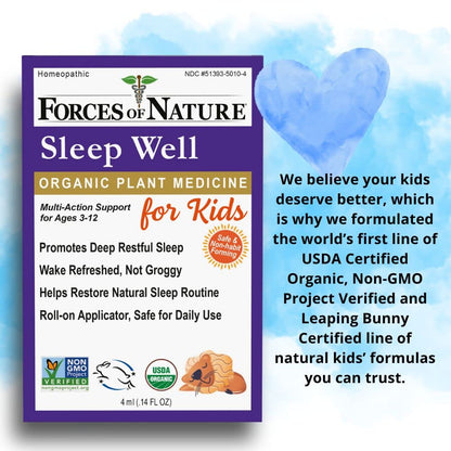 Forces of Nature Sleep Well for Kids – Organic Homeopathic Roll-On (4ml)
