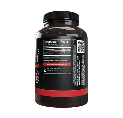 Pure Original Pomegranate Extract Capsules (365) – No Magnesium or Rice Fillers, Lab Verified