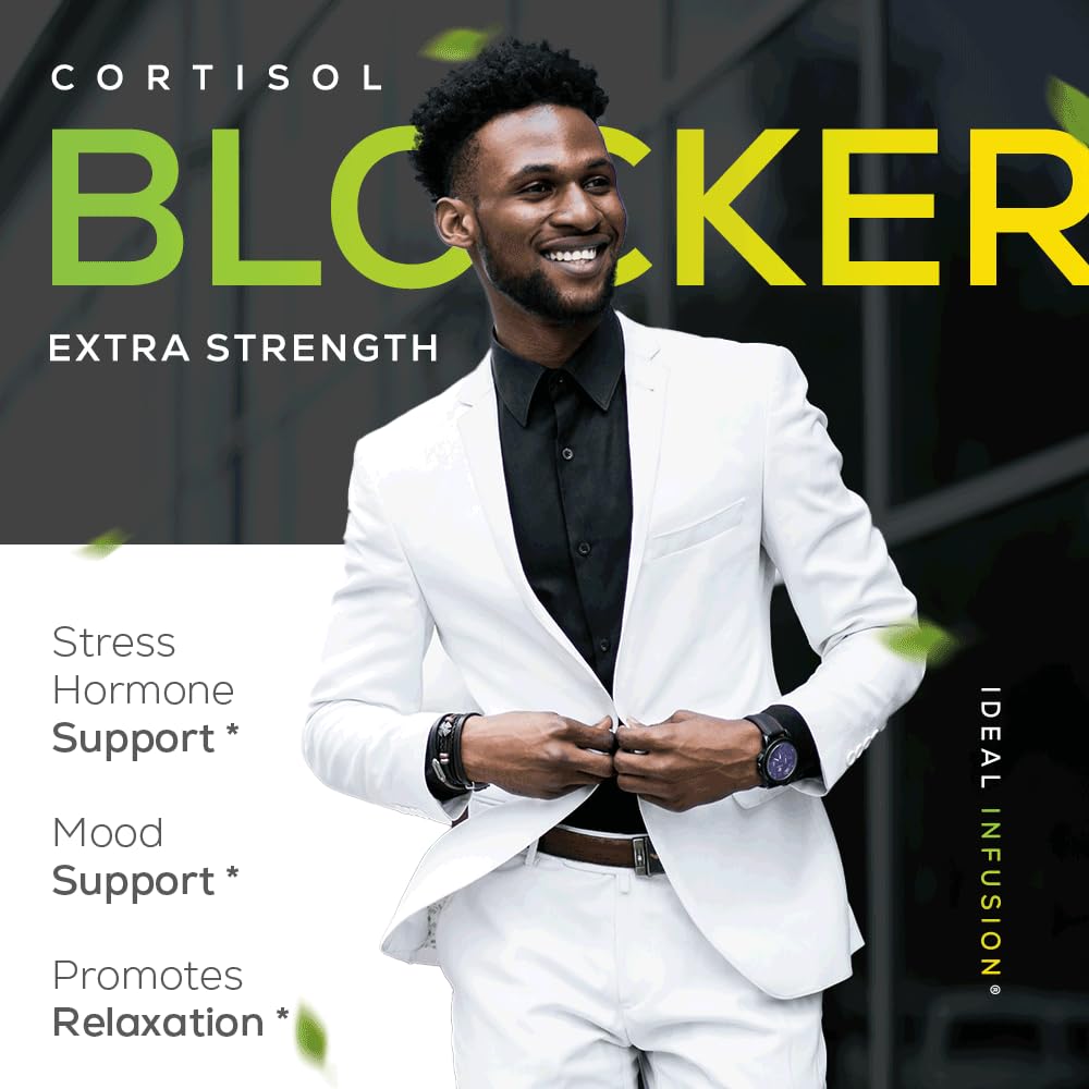 Cortisol Blocker & Mood Support – 60 Servings (Vegan) | Astragalus, Ashwagandha & Passion Flower