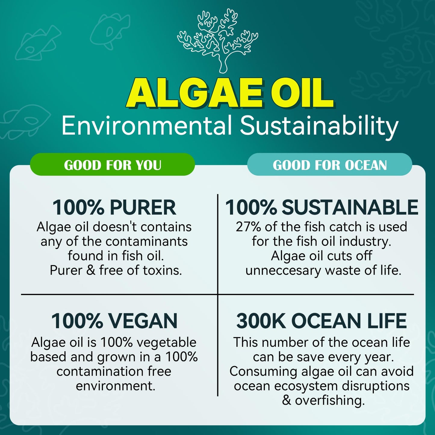 Algae Omega-3 Gummies 1000mg | Vegan DHA 460mg EPA 230mg | 60 Count