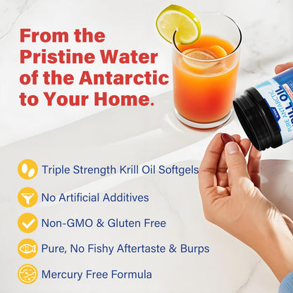 Antarctic Krill Oil 1200 mg – Omega-3 EPA/DHA, Astaxanthin