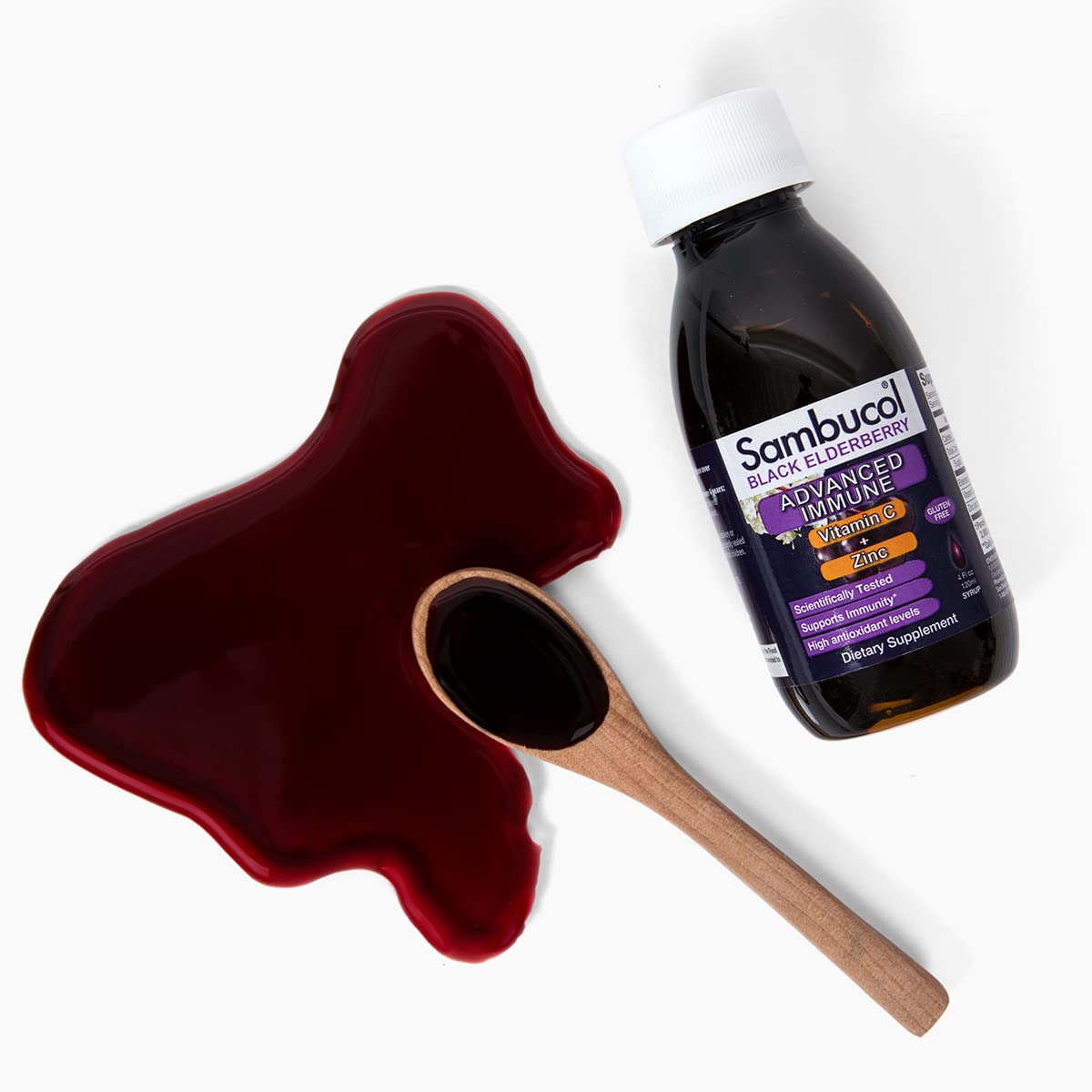 Sambucol Advanced Black Elderberry Syrup – Immune Support with Zinc & Vitamin C (4 oz)