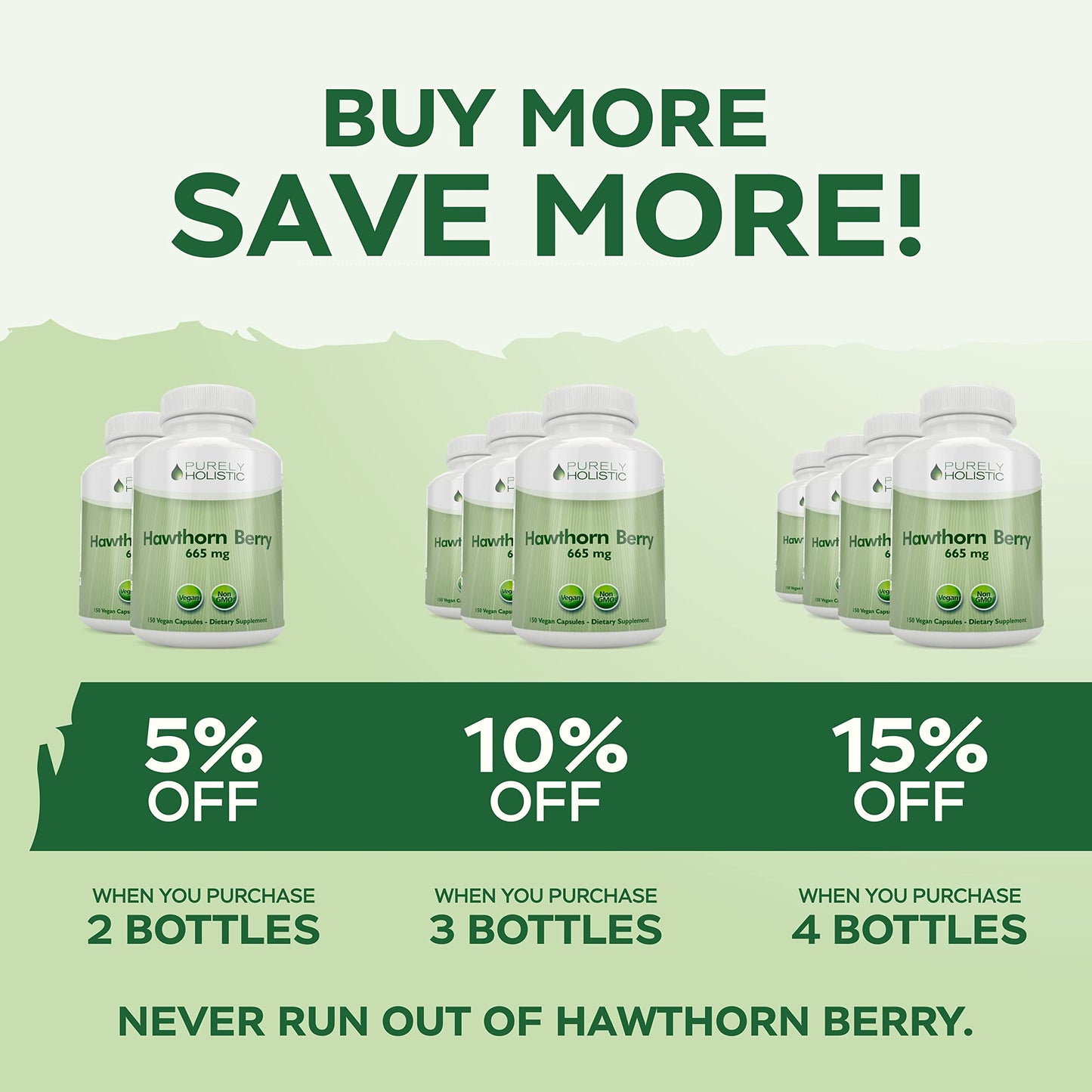 Purely Holistic Hawthorn Berry - 150 Vegan Capsules | 5 Month Supply | High Strength 4:1 Extract | Non-GMO
