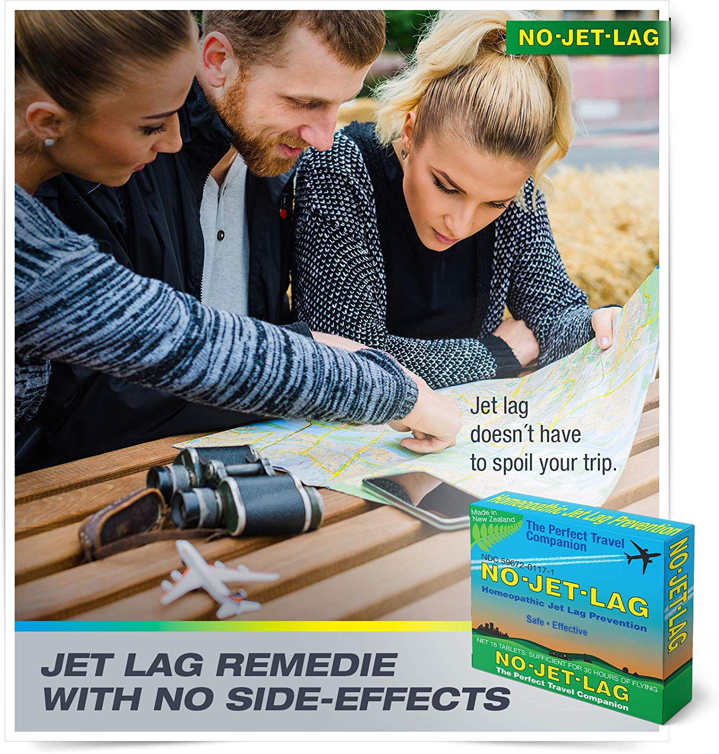 No Jet Lag Homeopathic Remedy – Miers Laboratories, 32 Chewables