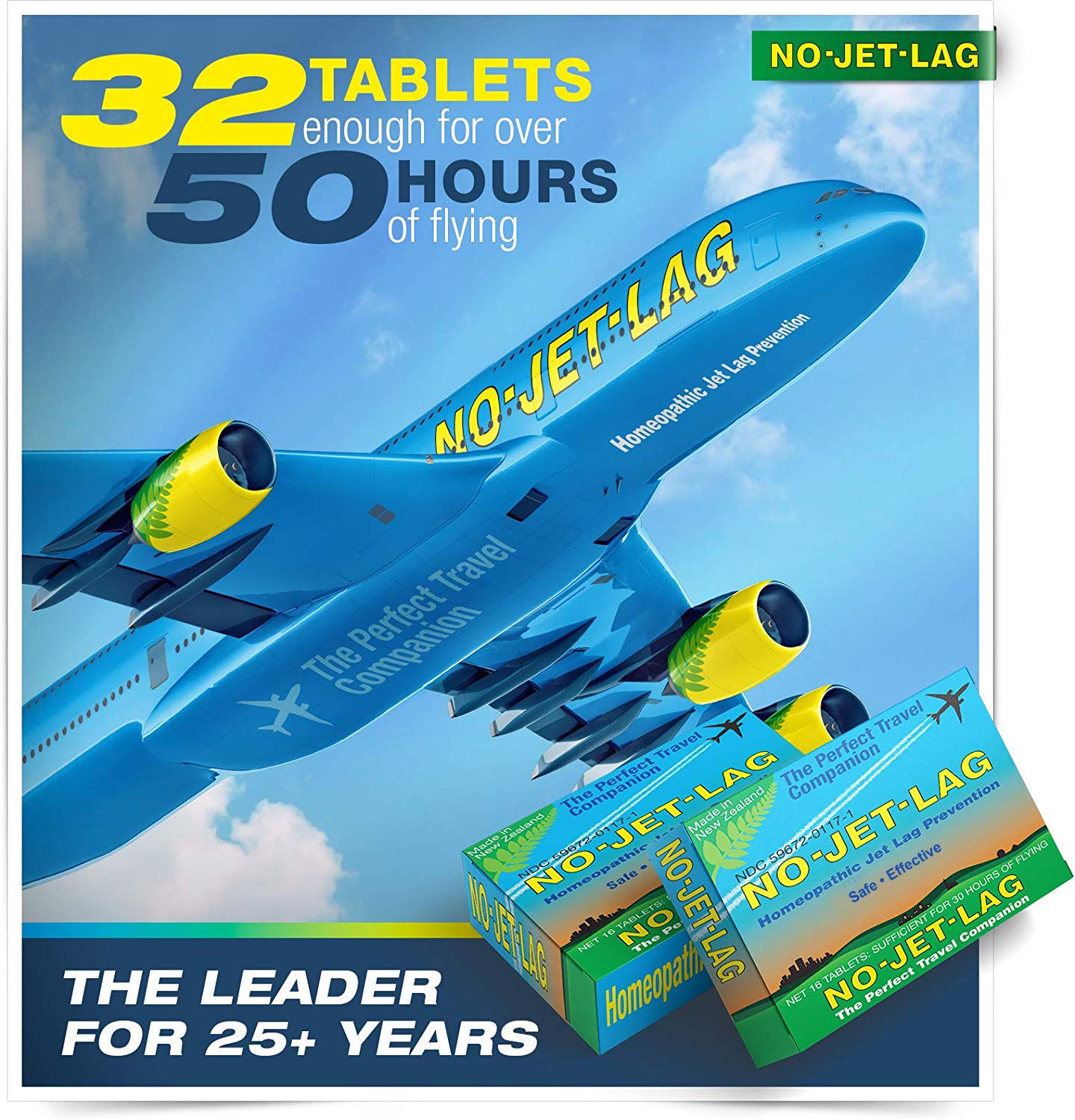 No Jet Lag Homeopathic Remedy – Miers Laboratories, 32 Chewables