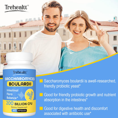 Saccharomyces boulardii Probiotic 200B CFUs – Digestive & Immune Health