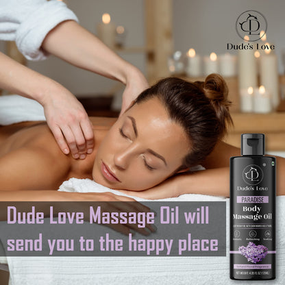 Organic Lavender Floral Edible Full Body Massage Oil - Relaxing, Calming | No Stain & Non-Sticky | 4.05 Fl Oz