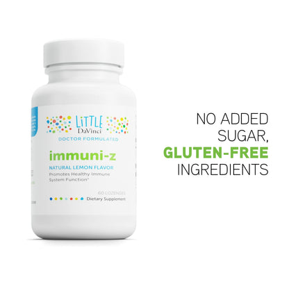 Little DaVinci Immuni-z Kids Zinc Lozenge – Immune & Brain Support (Lemon, 60 Lozenges)