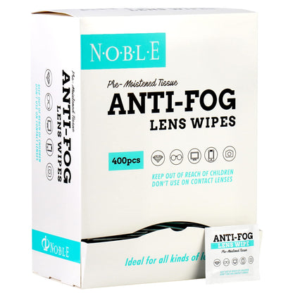 Noble Anti-Fog Pre-Moistened Wipes – Lens & Screen Cleaner, 5”x6” (400)