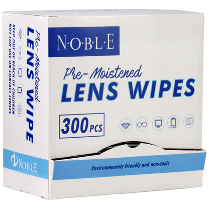 Noble Lens Wipes - Individually Wrapped, Ammonia-Free (300 Wipes)