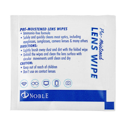 Noble Lens Wipes - Individually Wrapped, Ammonia-Free (300 Wipes)