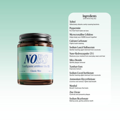 NOBS Toothpaste Tablets - Fluoride-Free, Plastic-Free, Nano Hydroxyapatite