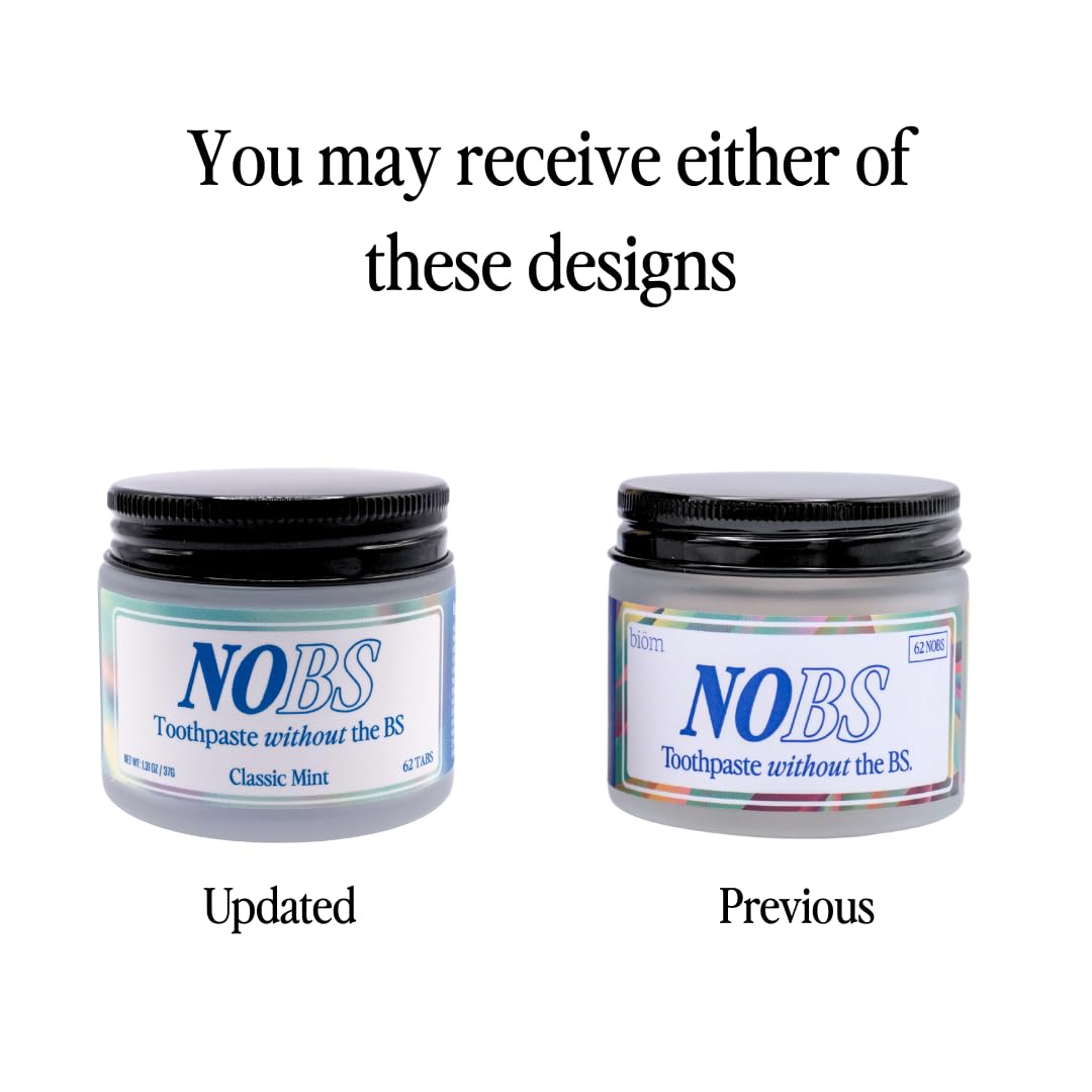 NOBS Toothpaste Tablets – Fluoride-Free Nano Hydroxyapatite, Plastic Free, Eco & Travel Friendly