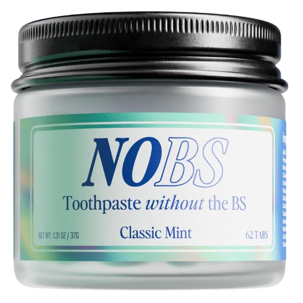 NOBS Toothpaste Tablets – Fluoride-Free Nano Hydroxyapatite, Plastic Free, Eco & Travel Friendly