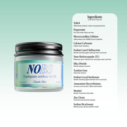 NOBS Toothpaste Tablets – Fluoride-Free Nano Hydroxyapatite, Plastic Free, Eco & Travel Friendly