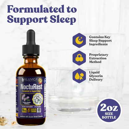 NoctuRest Natural Sleep-Aid | Liquid Formula with Melatonin, Valerian, Magnesium & L-Theanine