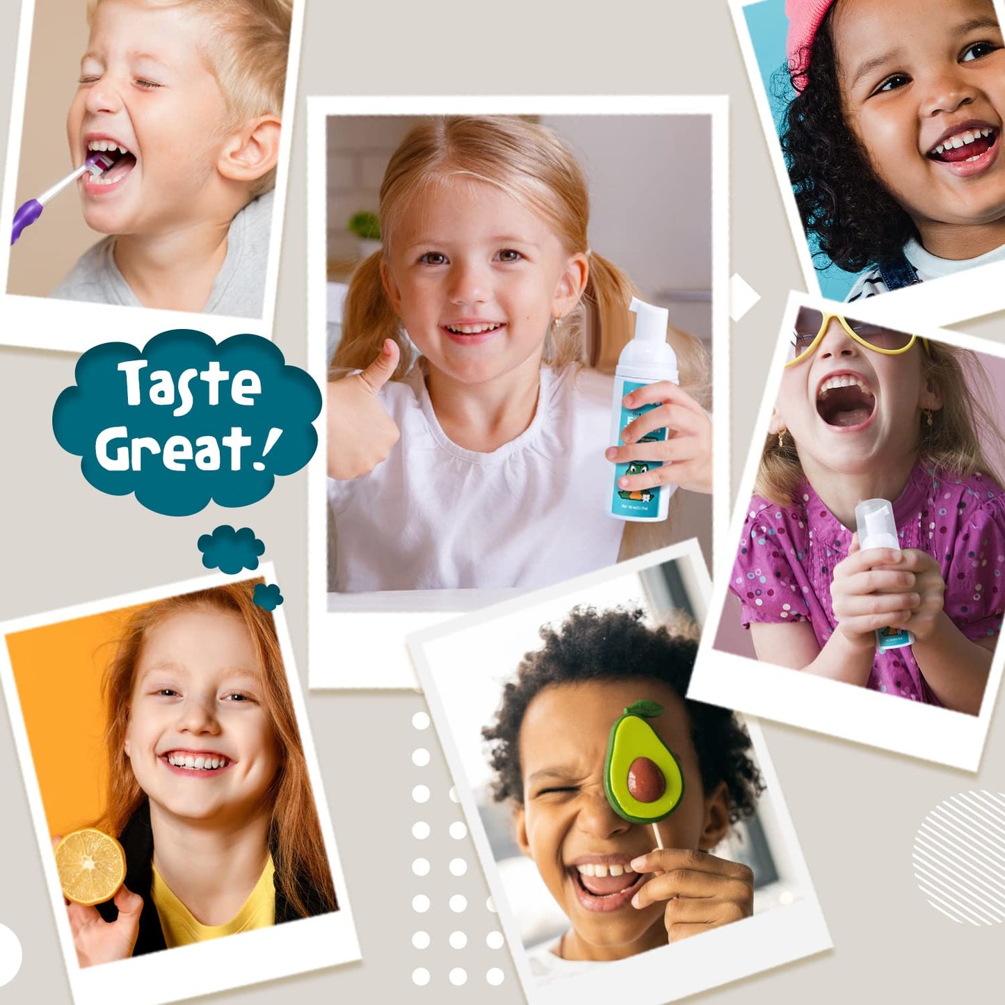 NOHOO Fluoride Free Foam Toothpaste for Kids – Cantaloupe Flavor (2 Pack)