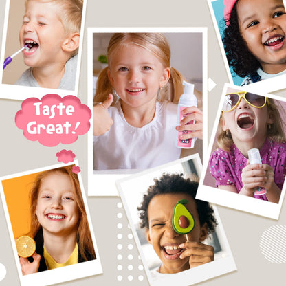 NOHOO Fluoride Free Foam Toothpaste for Kids – Peach Flavor (2 Pack)