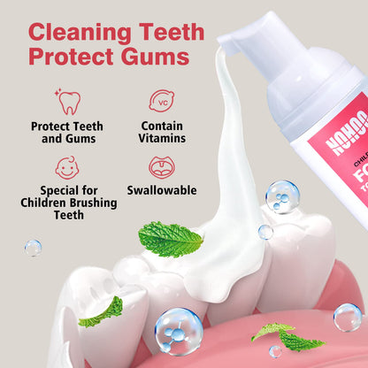 NOHOO Fluoride-Free Foam Toothpaste for Kids – Strawberry & Orange