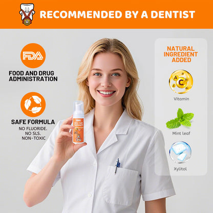 NOHOO Fluoride-Free Foam Toothpaste for Kids - Fruit Flavor (Orange & Watermelon) 60ml 4-Pack