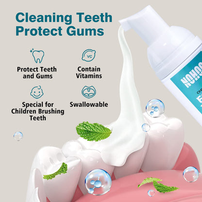 NOHOO Kids Foam Toothpaste - Fluoride Free, Orange & Cantaloupe 60ml