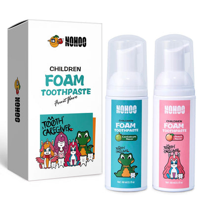 NOHOO Fluoride Free Foam Toothpaste for Kids – Peach & Cantaloupe