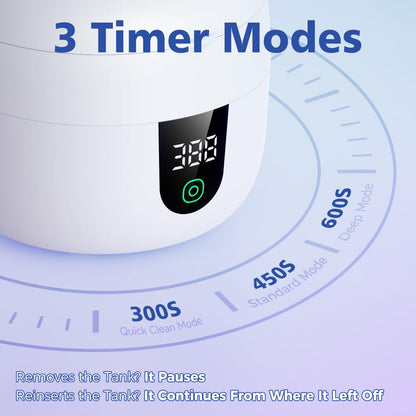 Waterproof Ultrasonic Retainer Cleaner – 45kHz, 180ml Tank, Digital Timer