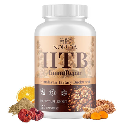 Nokuba Immune Support - Himalayan Tartary Buckwheat, Quercetin, Zinc, Vitamin C & D3 | 120 Vegan Capsules