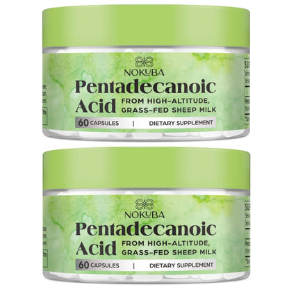 Nokuba Pentadecanoic Acid C15:0 300mg – High-Altitude Sheep Milk Sourced, 120 Capsules | USA Made BritishVita | Premium UK Vitamins & Wellness Supplements
