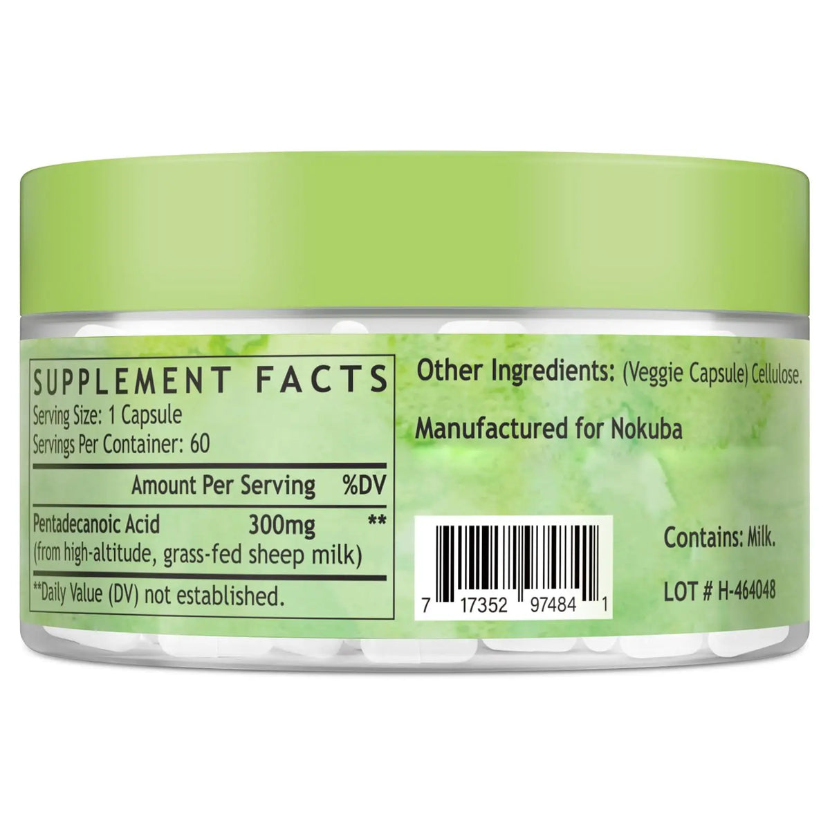 Nokuba Pentadecanoic Acid C15:0 300mg – High-Altitude Sheep Milk Sourced, 120 Capsules | USA Made BritishVita | Premium UK Vitamins & Wellness Supplements