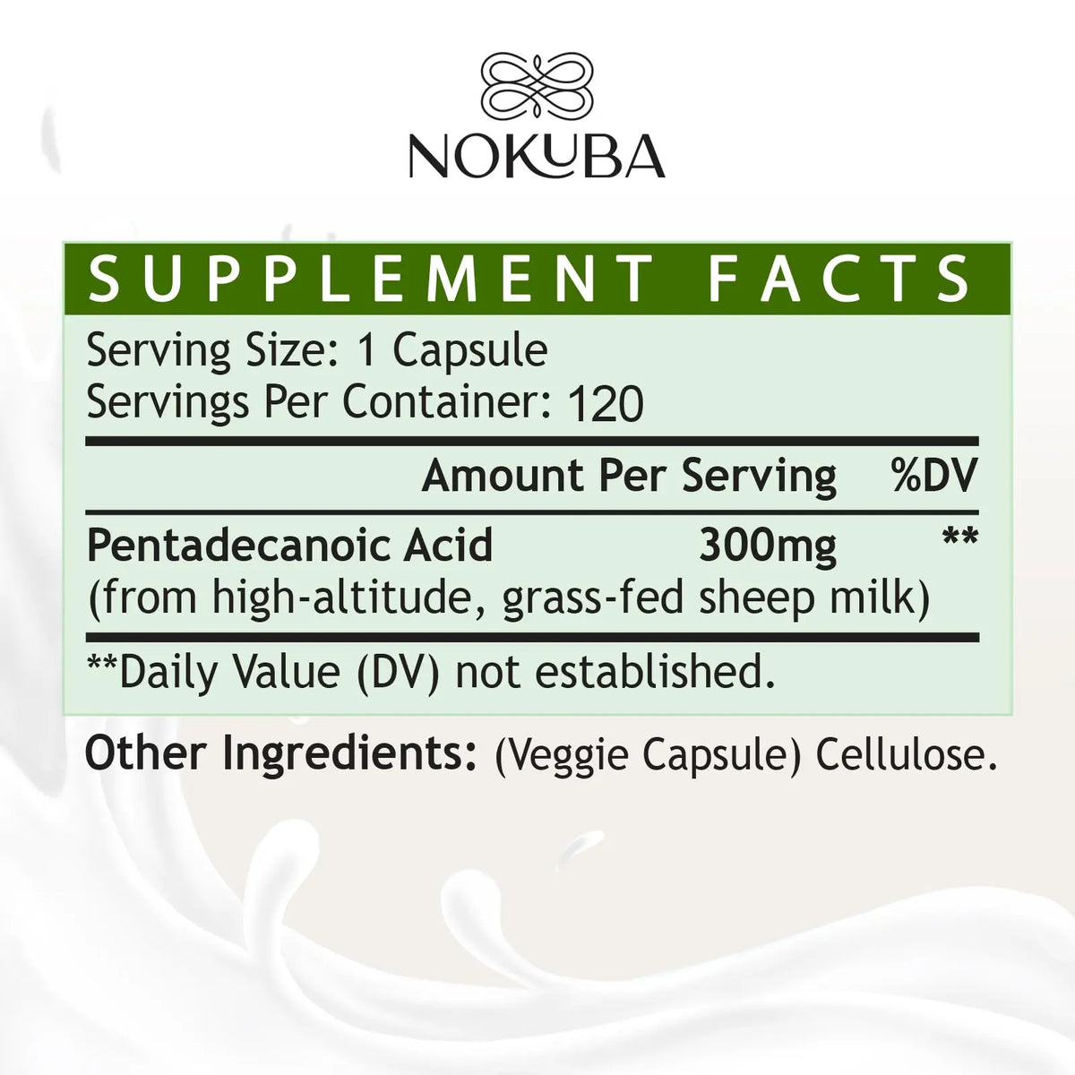 Nokuba Pentadecanoic Acid C15:0 300mg – High-Altitude Sheep Milk Sourced, 120 Capsules | USA Made BritishVita | Premium UK Vitamins & Wellness Supplements