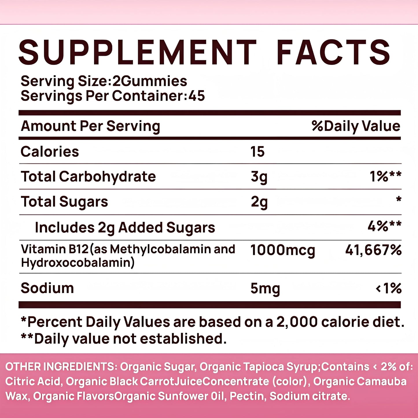 Cherry Flavored Vegan B12 1000 mcg Methylcobalamin | 90 Gummies