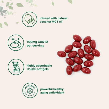 Micro Ingredients CoQ10 100mg Per Serving | 240 Softgels Made with Coconut MCT Oil | High Absorption Coenzyme Q10 as Ubiquinone | Antioxidant Support for Heart & Energy Health | Non-GMO