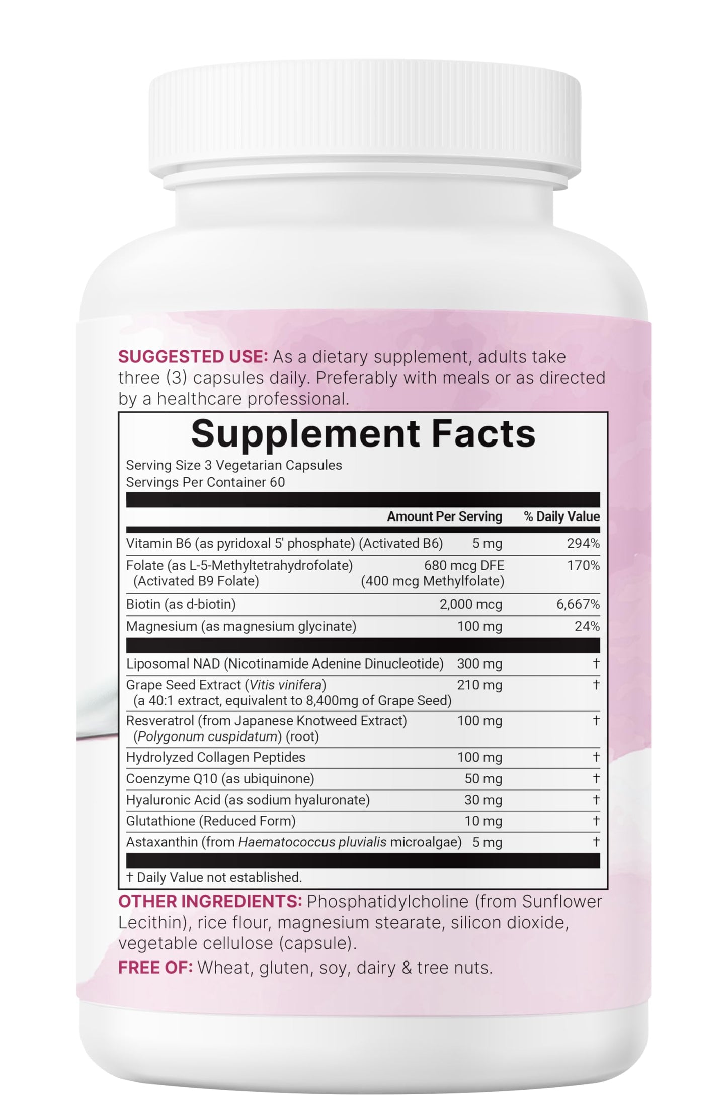 Pure Liposomal NAD+ for Women – 9,000mg, 180 Veggie Capsules | 12-in-1 Anti-Aging & Energy
