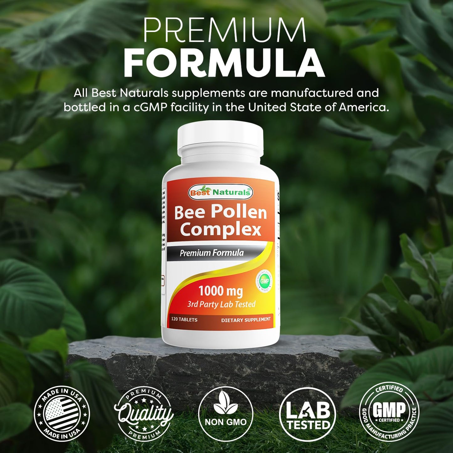 Best Naturals Bee Pollen Complex 1000 mg – 120 Tablets (Pack of 2)
