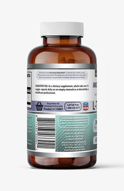 Amazing Formulas L-Theanine 200 mg | Veggie Capsule, Non-GMO, Made in USA