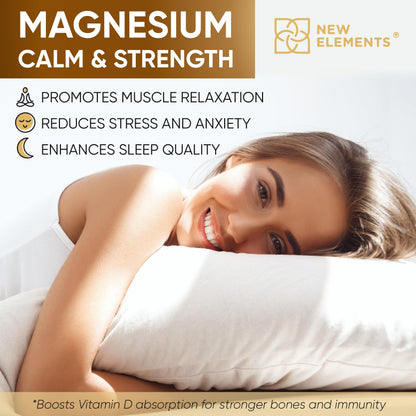 Magnesium Glycinate 1500mg + D3/K2 (10,000 IU) | 60 Vegan Capsules