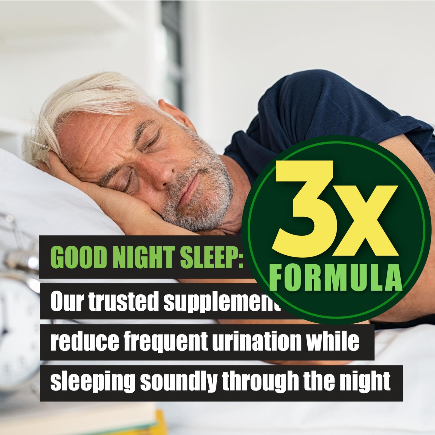 3X Formula Prostate Health & Hair Growth for Men – Saw Palmetto, Nighttime Urination Relief | 60 Count