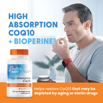 Doctor's Best High Absorption CoQ10 - Heart & Energy Support with Bioperine