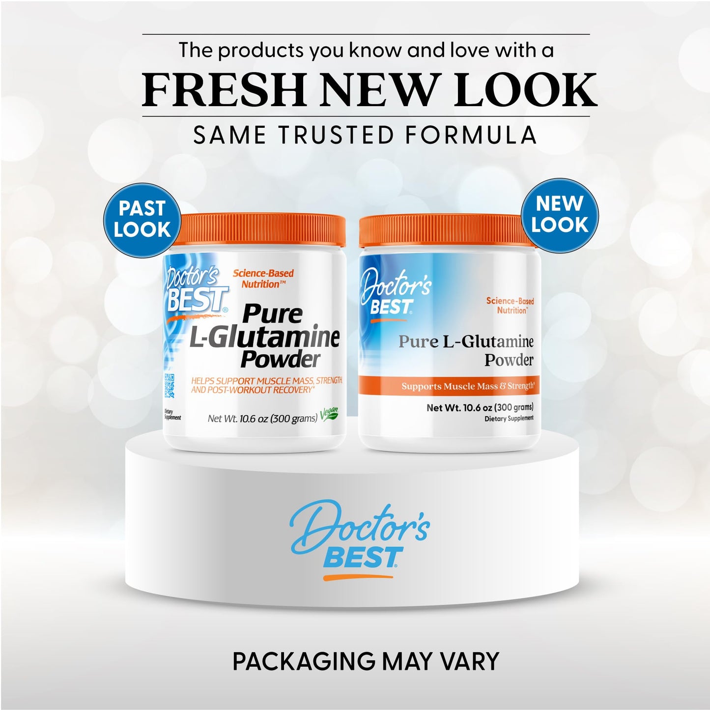 Doctors Best Pure L-Glutamine Powder – Supports Muscle Mass & Strength | Non-GMO, Gluten Free, Soy Free, Vegan (10.6 oz / 300 g)