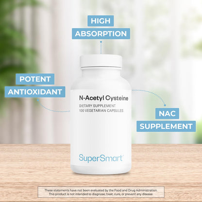Supersmart N-Acetyl Cysteine 1800mg - High Absorption NAC Supplement | Non-GMO & Gluten Free
