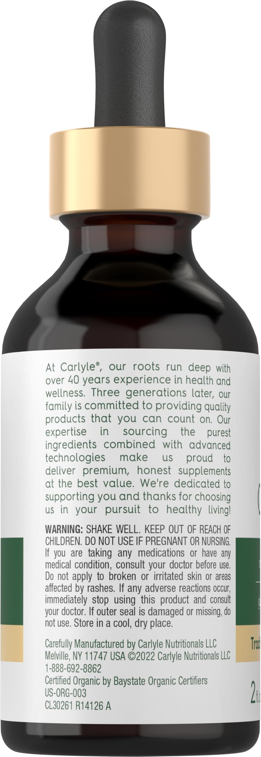 Carlyle Organic Oil of Oregano Liquid Drops - 2 fl oz | Vegan, Non-GMO, Gluten Free