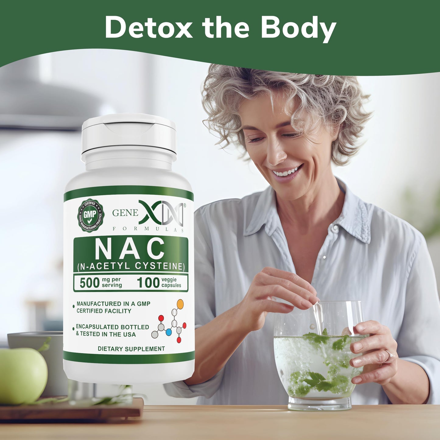 Genex NAC 500mg (100 Capsules) – Liver Health Support | Non-GMO, Gluten Free, Vegan