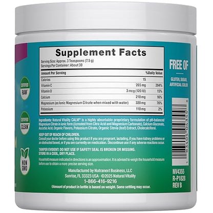 Natural Vitality CALM Magnesium Drink Mix Plus Calcium – Raspberry Lemon (8 oz)