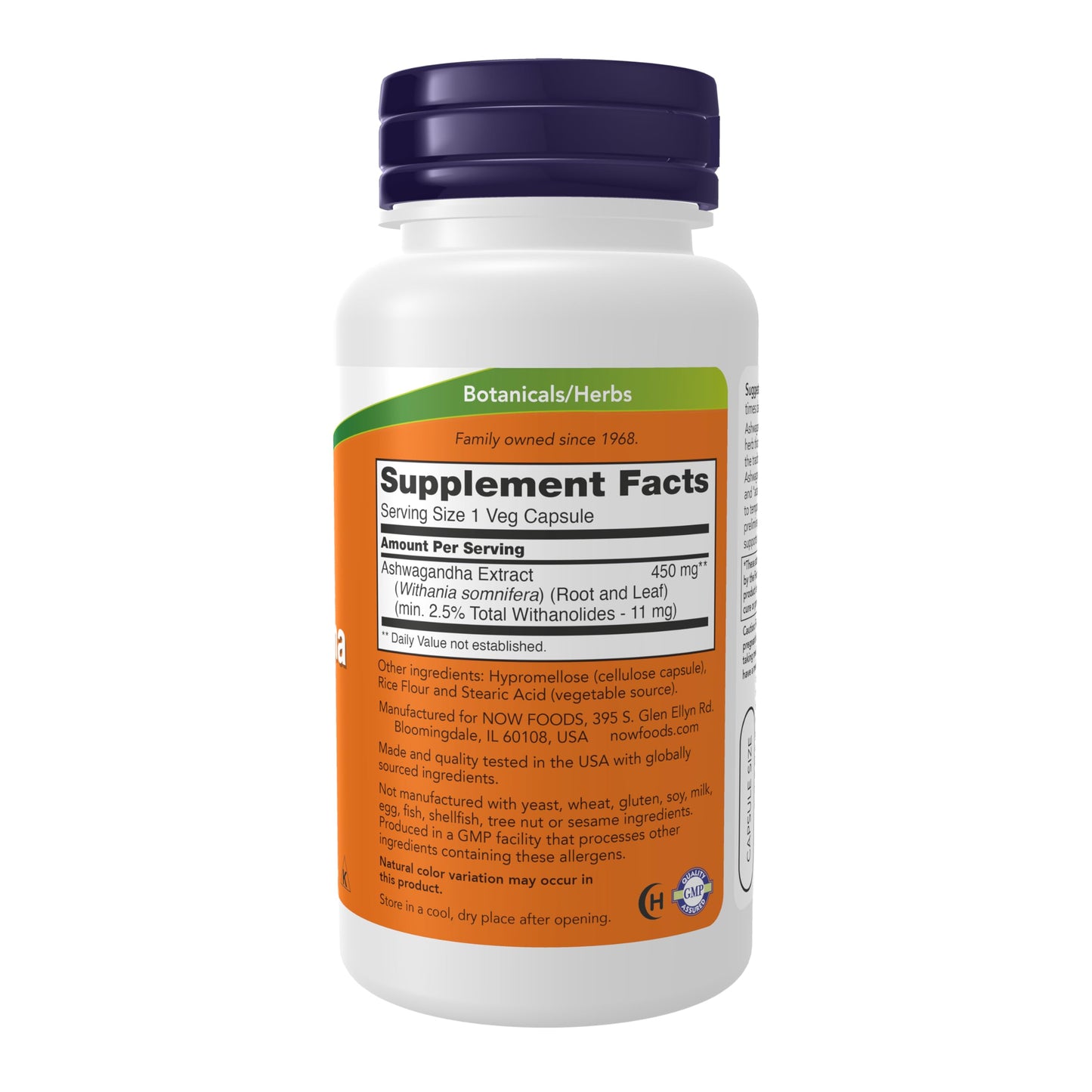 NOW Ashwagandha 450 mg (Standardized Extract) – 90 Veg Capsules