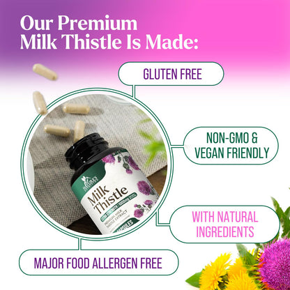 Milk Thistle Extract 1000mg - Liver Detox & Repair | 60 Capsules